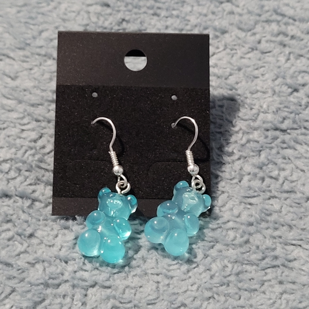 Aqua Gummy Bear Earrings